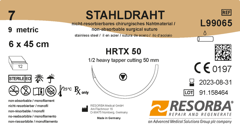 Нержавіюча сталь USP2-0, 35см, дві колючі прямі голки 51мм
